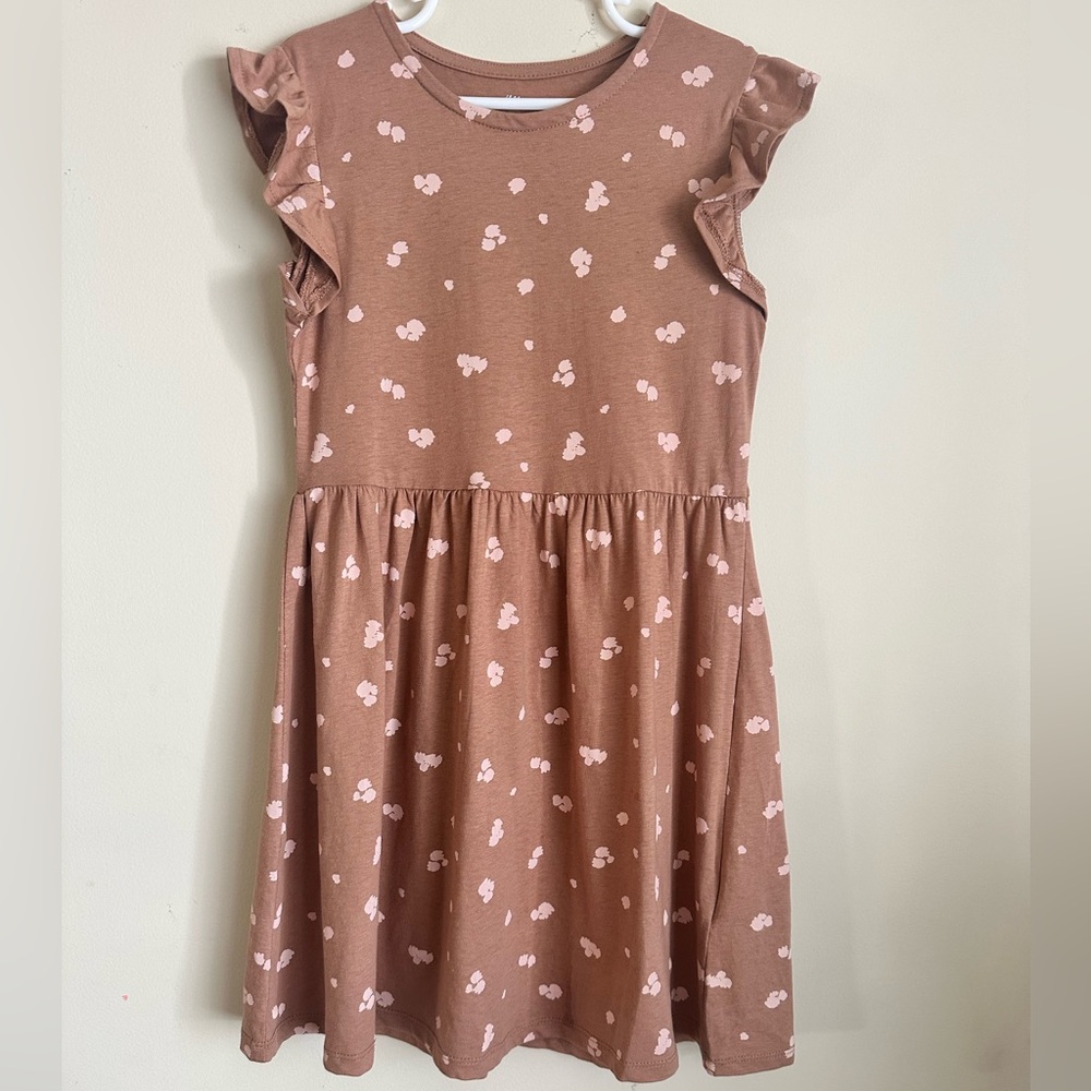 Floral Kids Dress in Brown